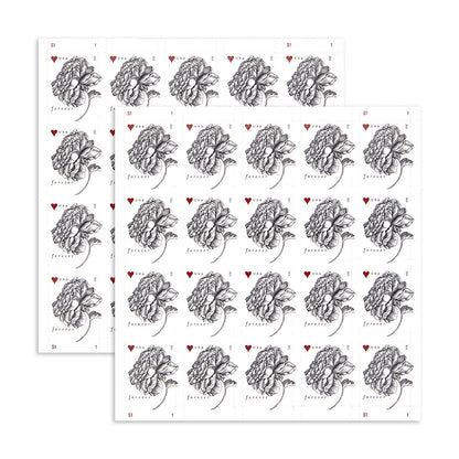 2015 Engraved Vintage Rose Forever First Class Postage Stamps