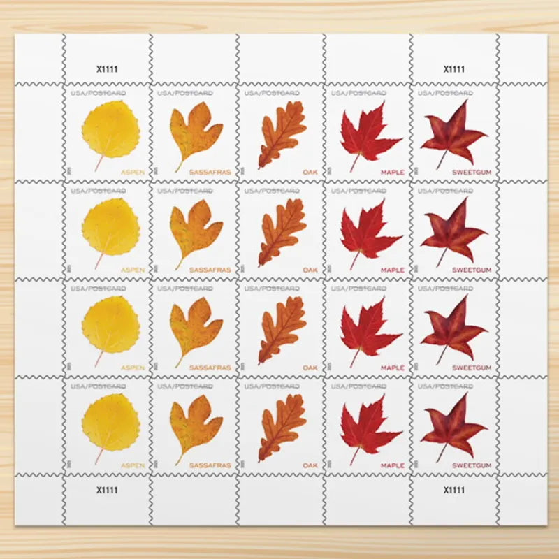 2025 Vibrant Leavea Postcard Forever First Class Postage Stamps (For Postcard Only)