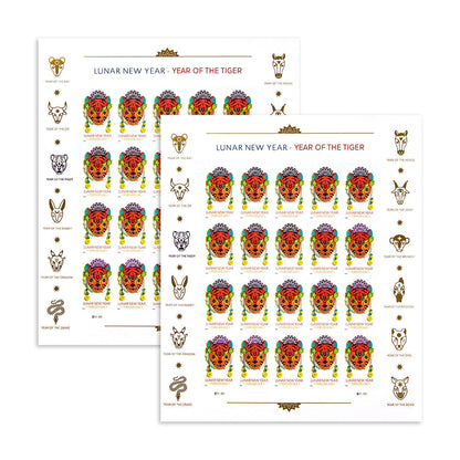 2022 Year of the Tiger Stamp Celebrates Lunar New Year Forever First Class Postage Stamps