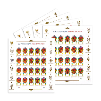 2022 Year of the Tiger Stamp Celebrates Lunar New Year Forever First Class Postage Stamps