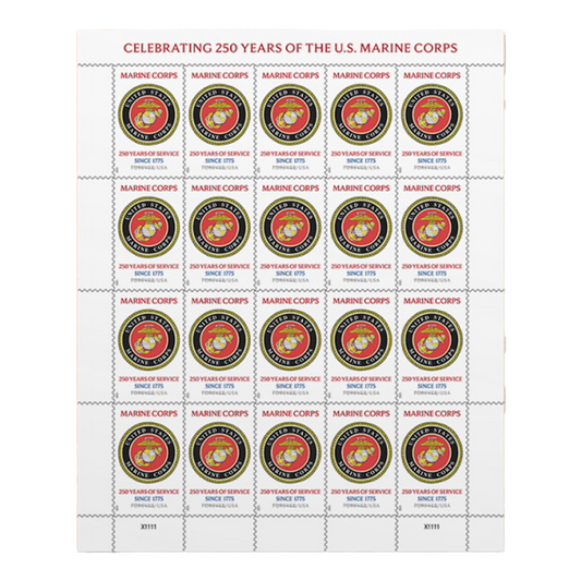 2025 U.S. Marine Corps of 20 250th  Forever First Class Postage Stamps