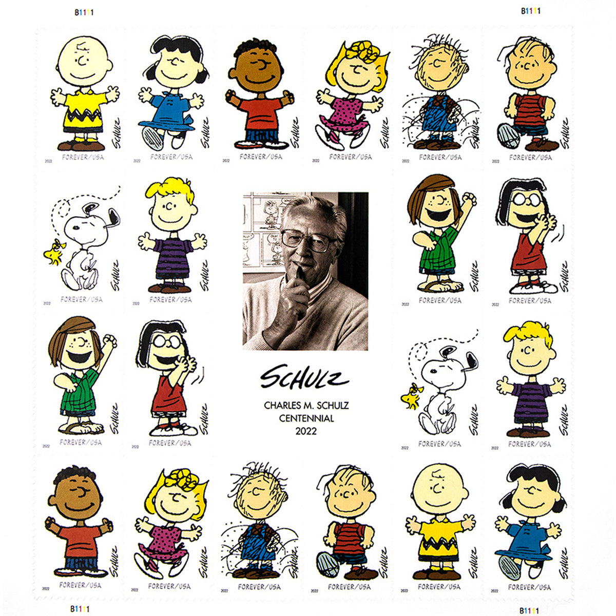 2022 Centennial of Cartoonist Charles M. Schulz's Birth Forever First Class Postage Stamps