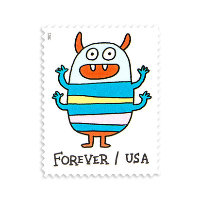 2021 Message Monsters Forever First Class Postage Stamps